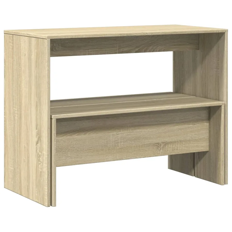 Ensemble table à manger et bancs 3 pcs bois d'ingénierie - 7
