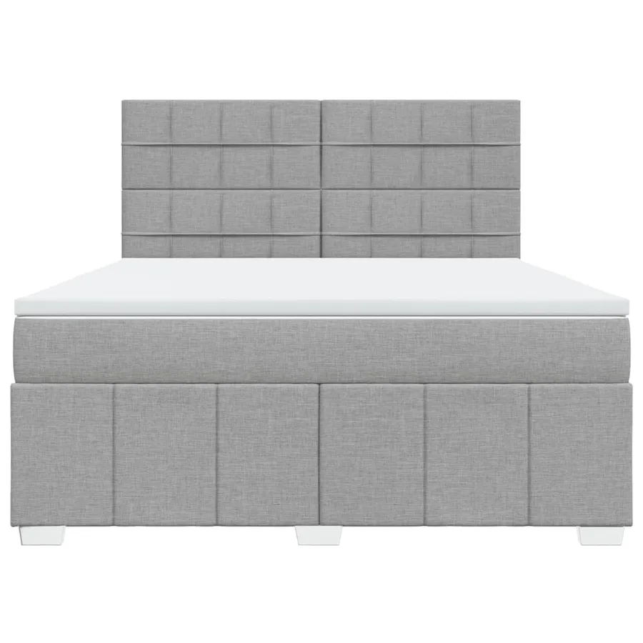 Sommier à lattes de lit avec matelas Gris clair 180x200cm Tissu - 4
