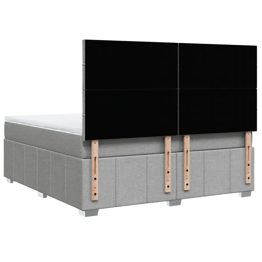 Sommier à lattes de lit avec matelas Gris clair 180x200cm Tissu - 6
