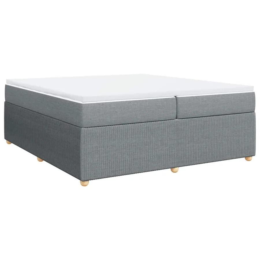 Sommier à lattes de lit avec matelas Gris clair 200x200cm Tissu - 2