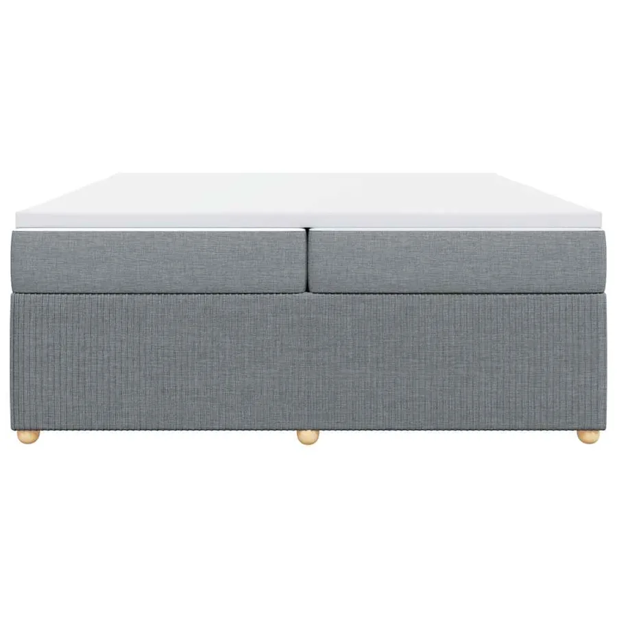 Sommier à lattes de lit avec matelas Gris clair 200x200cm Tissu - 4