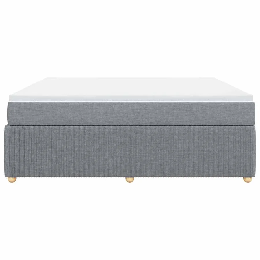Sommier à lattes de lit avec matelas Gris clair 200x200cm Tissu - 5