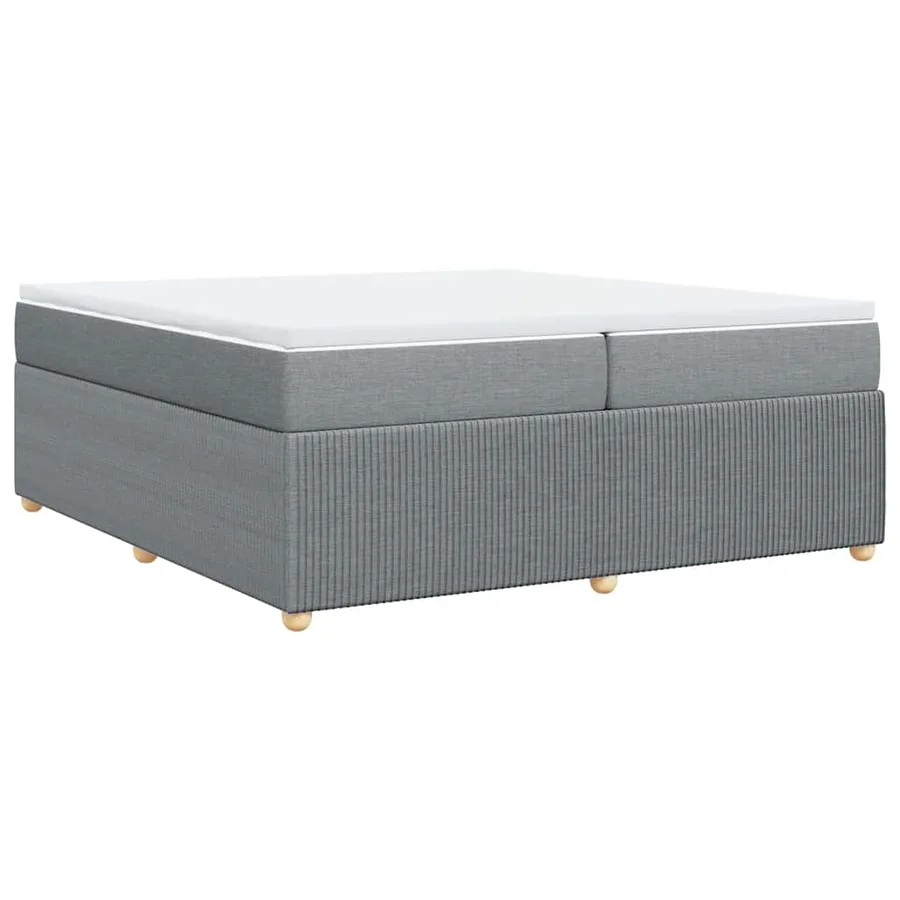Sommier à lattes de lit avec matelas Gris clair 200x200cm Tissu - 6
