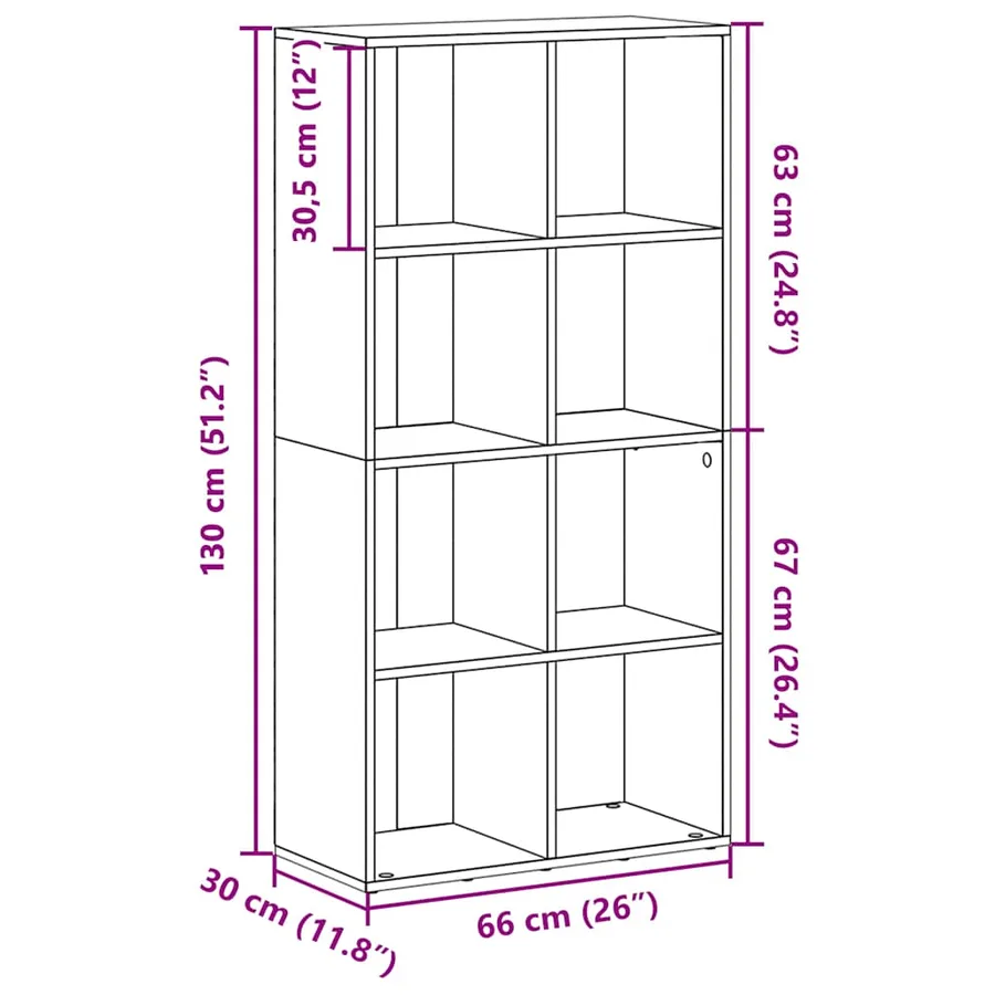 Bibliothèque/Buffet Chêne sonoma 66x30x130 cm Bois d’ingénierie - 11