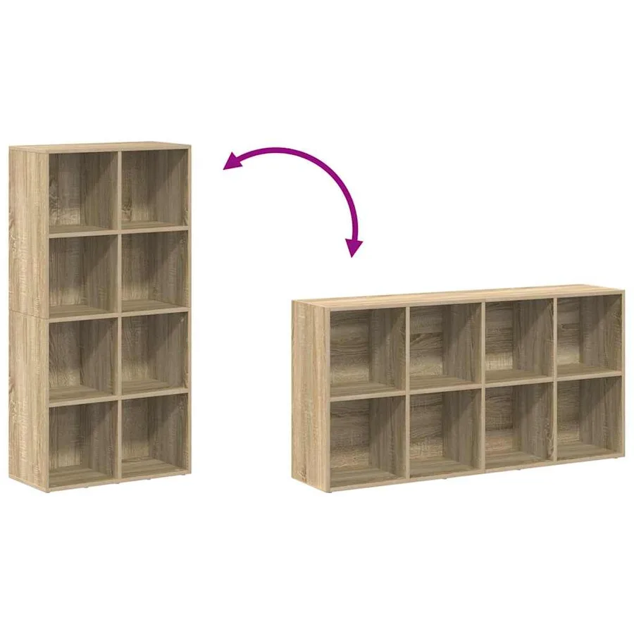 Bibliothèque/Buffet Chêne sonoma 66x30x130 cm Bois d’ingénierie - 8