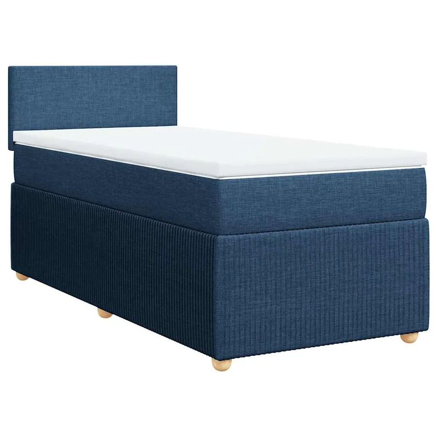 Sommier à lattes de lit avec matelas Bleu 100x200 cm Tissu - 2