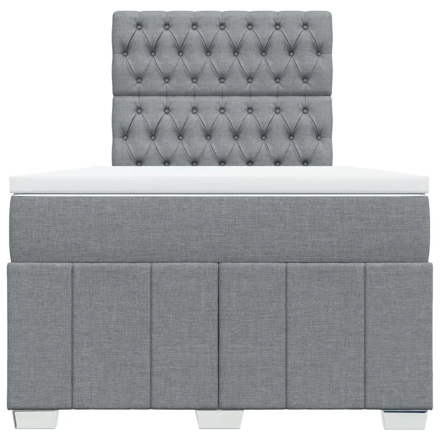 Sommier à lattes de lit avec matelas Gris clair 120x200cm Tissu - 4