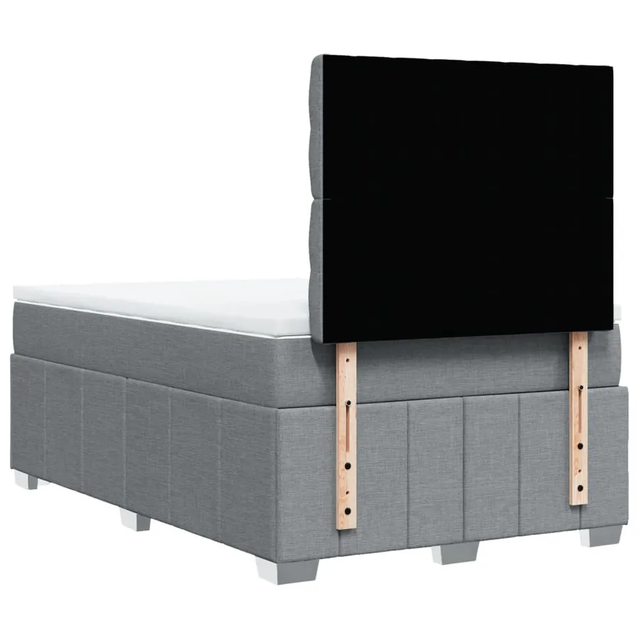 Sommier à lattes de lit avec matelas Gris clair 120x200cm Tissu - 6