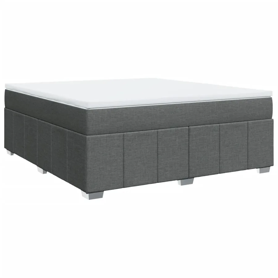 Sommier à lattes de lit avec matelas Gris foncé 180x200cm Tissu - 2