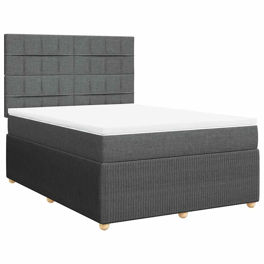 Sommier à lattes de lit avec matelas Gris foncé 140x200cm Tissu - 2