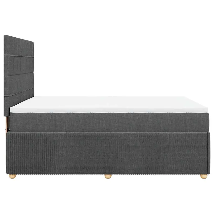 Sommier à lattes de lit avec matelas Gris foncé 140x200cm Tissu - 5