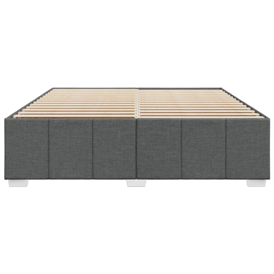 Cadre de lit sans matelas gris foncé 180x200 cm tissu - 4