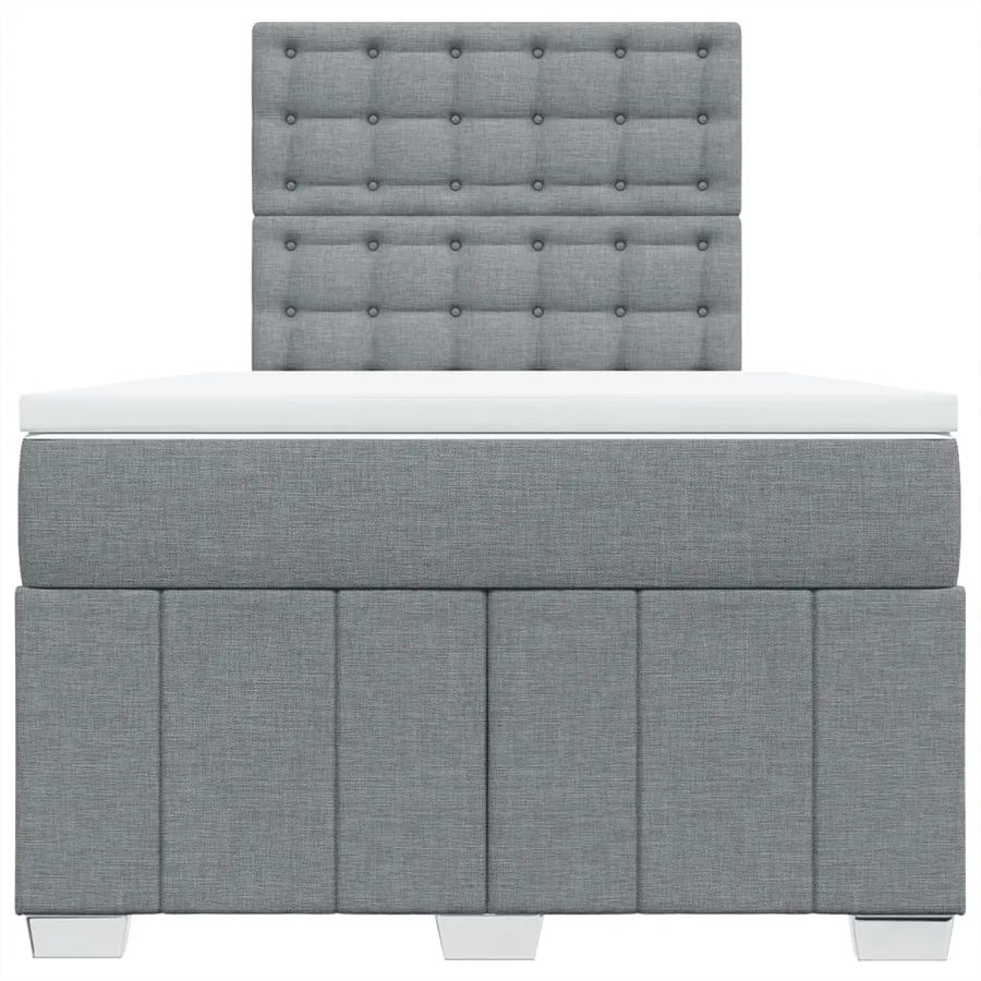 Sommier à lattes de lit avec matelas Gris clair 120x200cm Tissu - 4