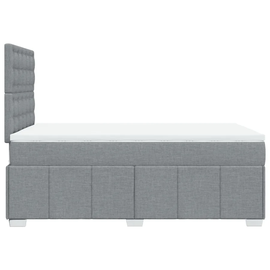 Sommier à lattes de lit avec matelas Gris clair 120x200cm Tissu - 5