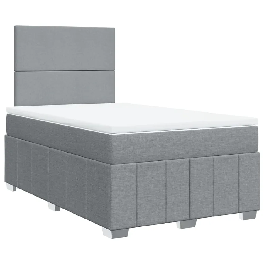 Sommier à lattes de lit avec matelas Gris clair 120x200cm Tissu - 2