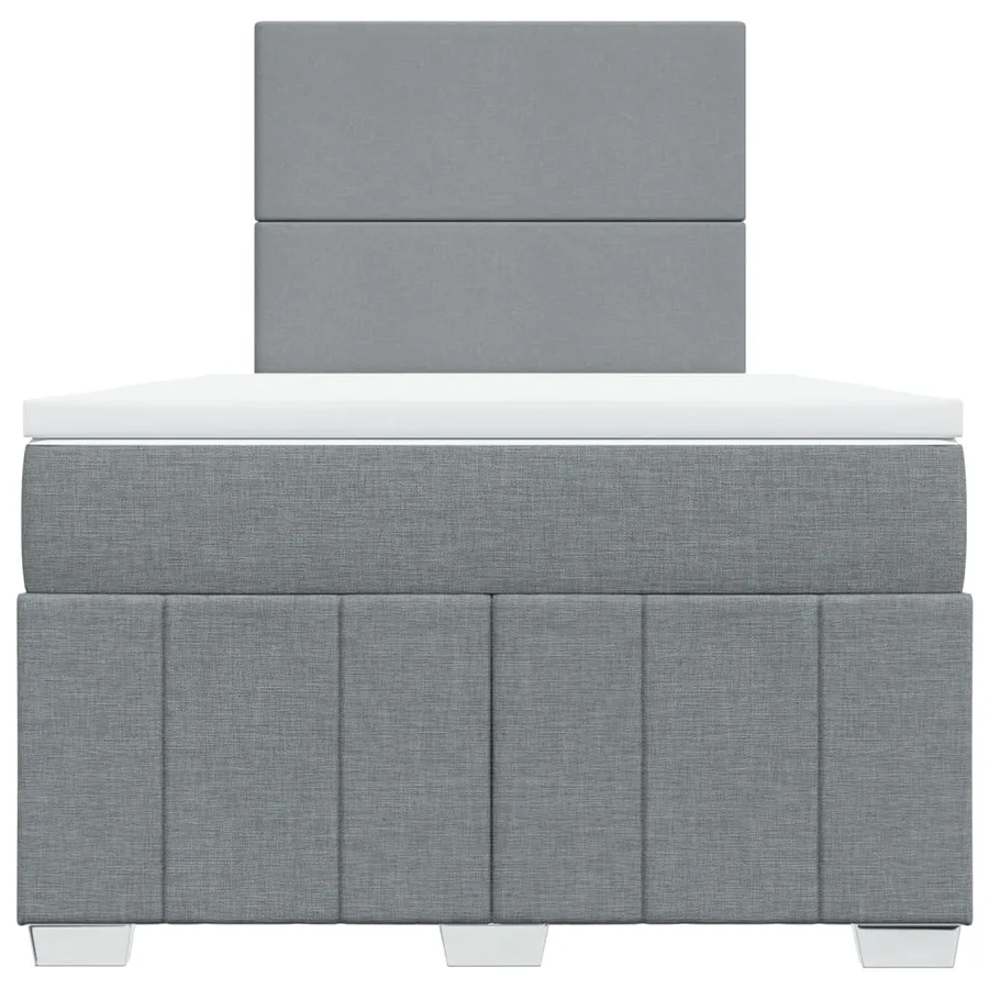 Sommier à lattes de lit avec matelas Gris clair 120x200cm Tissu - 4