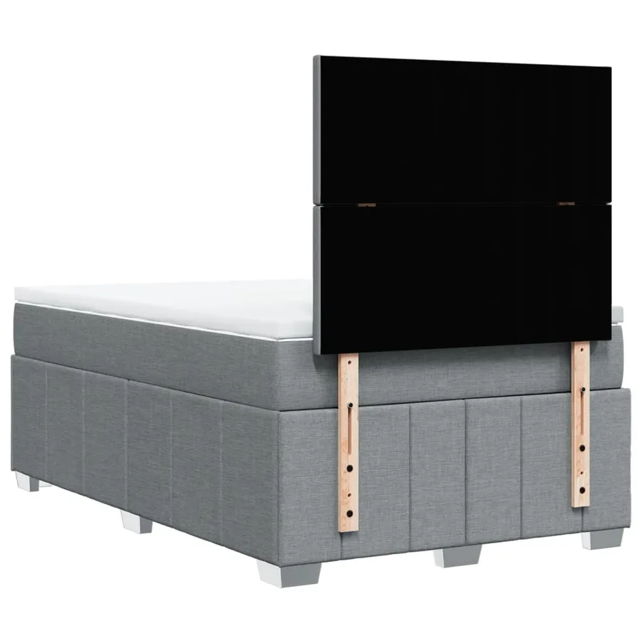 Sommier à lattes de lit avec matelas Gris clair 120x200cm Tissu - 6