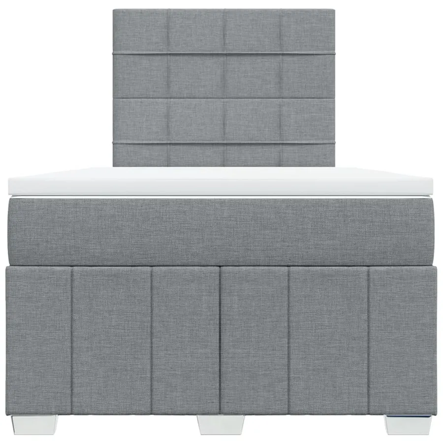 Sommier à lattes de lit avec matelas Gris clair 120x200cm Tissu - 4
