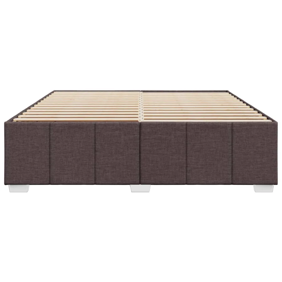 Cadre de lit sans matelas marron foncé 180x200 cm tissu - 4