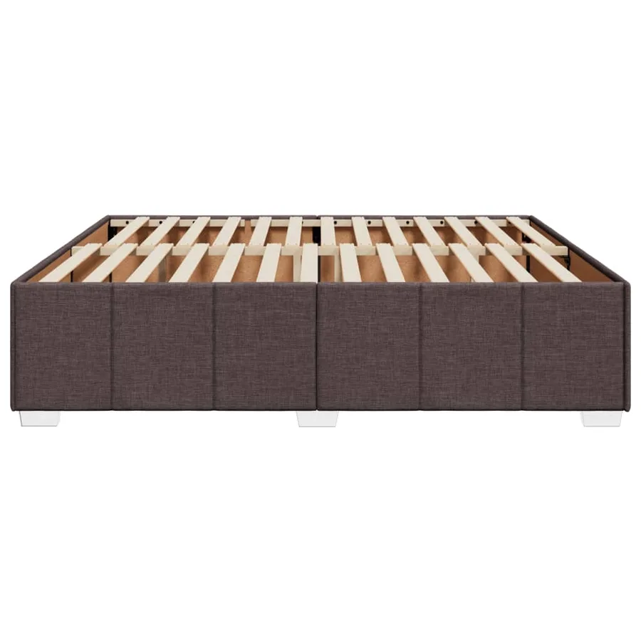 Cadre de lit sans matelas marron foncé 180x200 cm tissu - 5