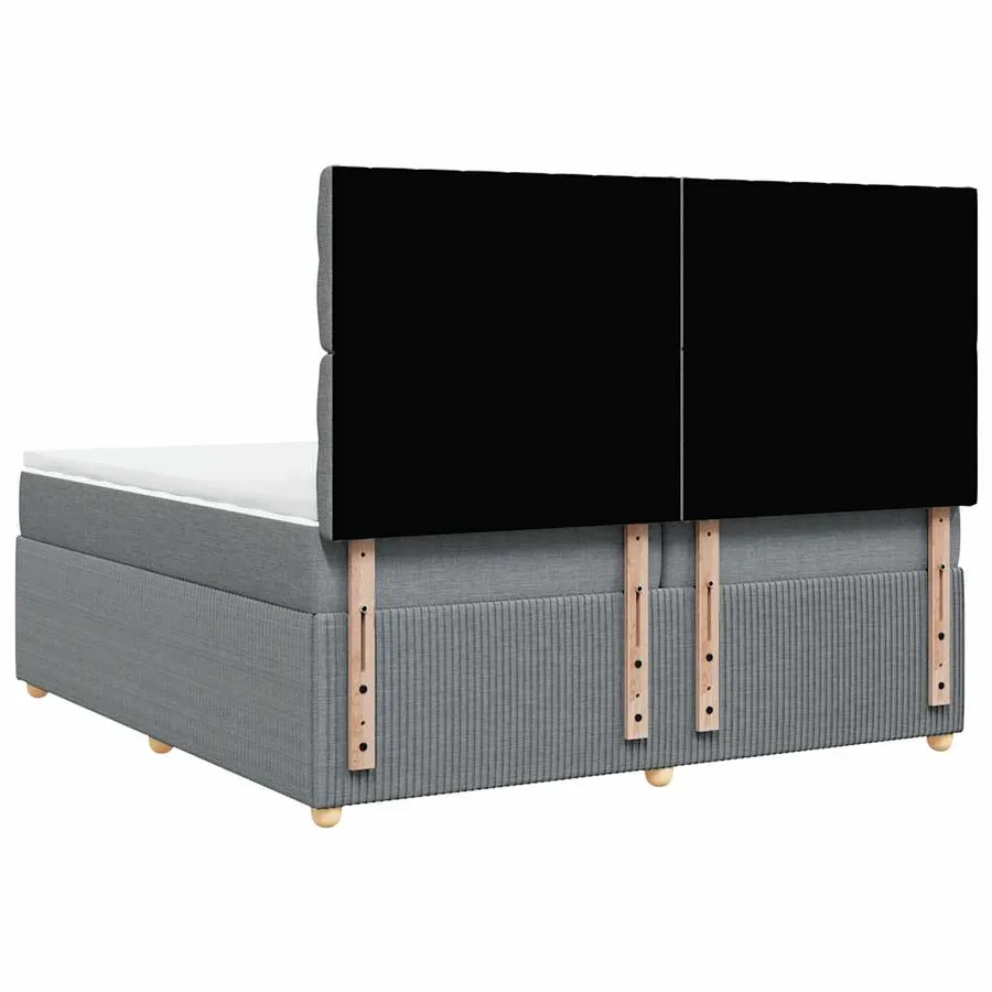 Sommier à lattes de lit avec matelas Gris clair 200x200cm Tissu - 6