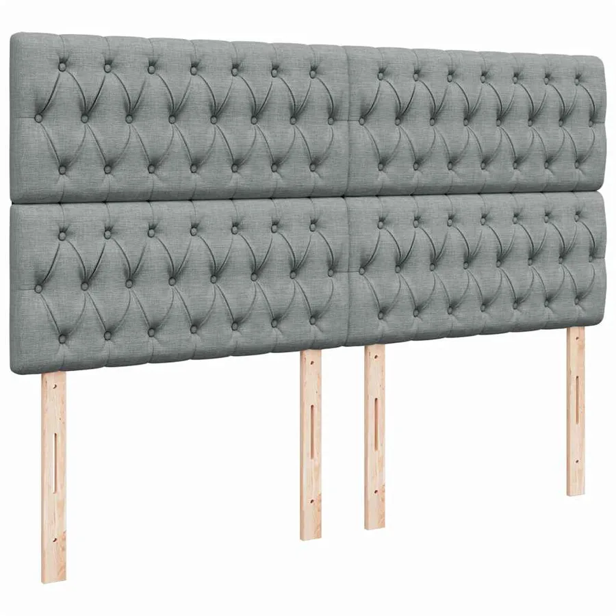 Sommier à lattes de lit avec matelas Gris clair 200x200cm Tissu - 7