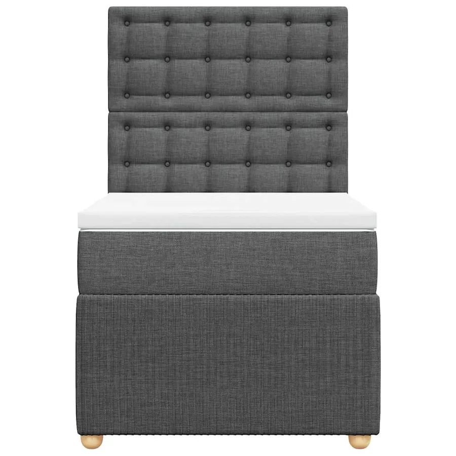 Sommier à lattes de lit avec matelas Gris foncé 80x200 cm Tissu - 6