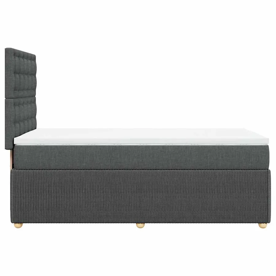 Sommier à lattes de lit avec matelas Gris foncé 80x200 cm Tissu - 7