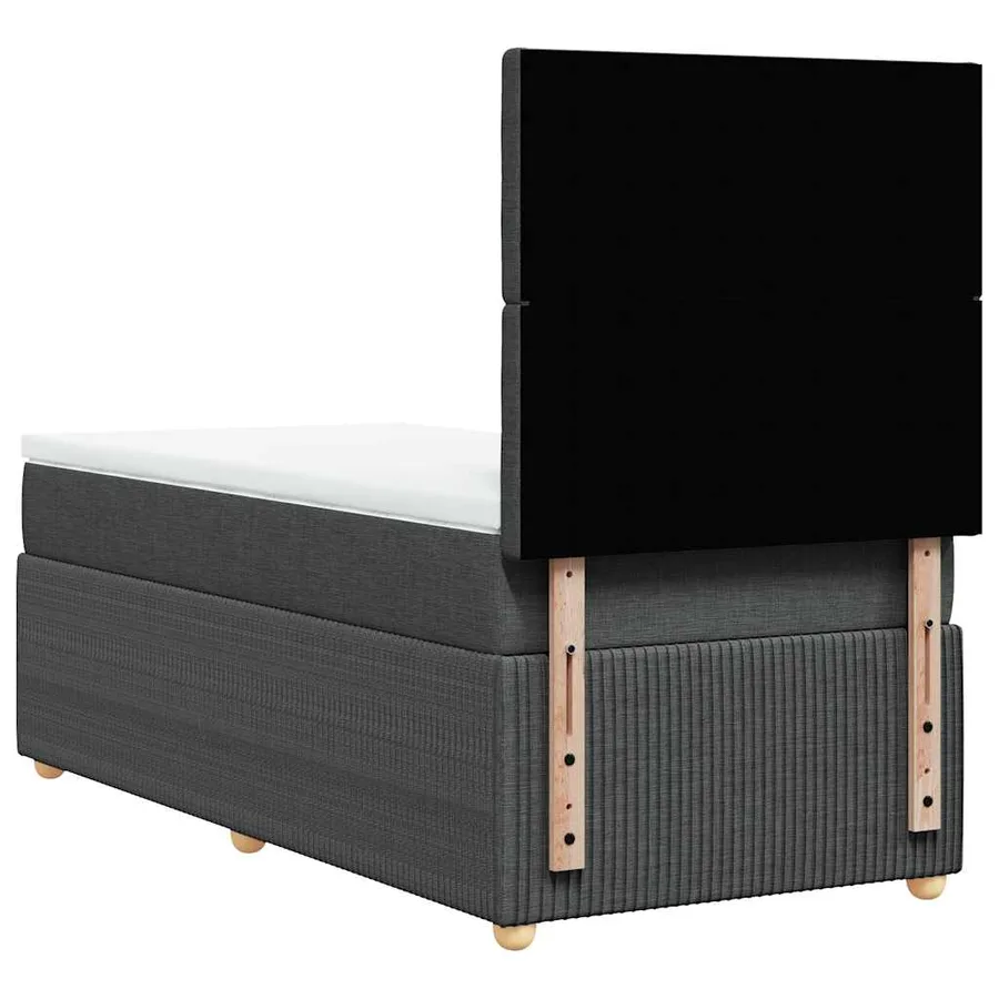 Sommier à lattes de lit avec matelas Gris foncé 80x200 cm Tissu - 8