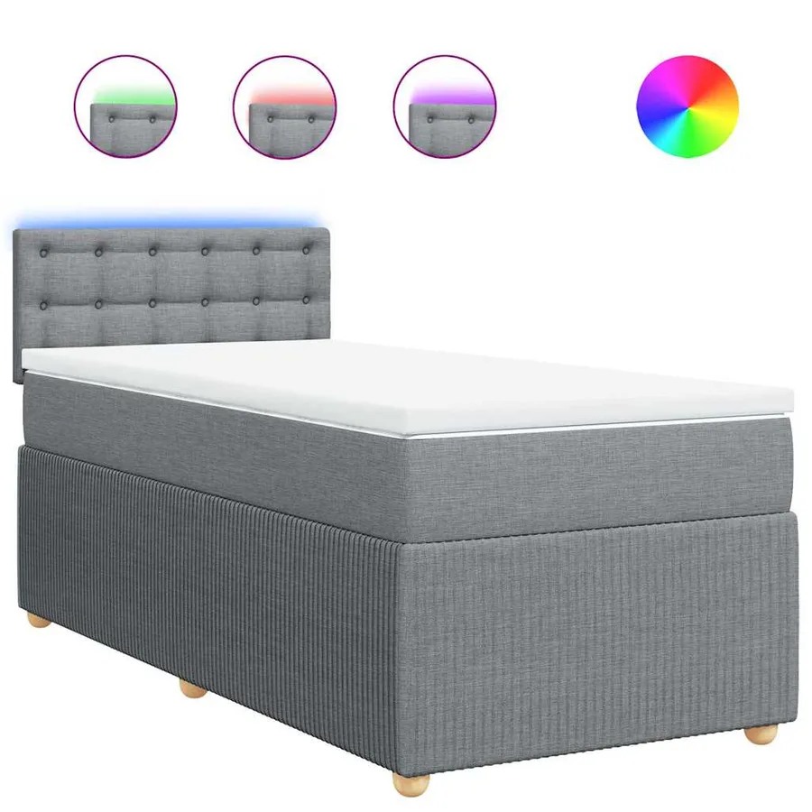 Sommier à lattes de lit avec matelas gris clair 80x200 cm tissu - 2