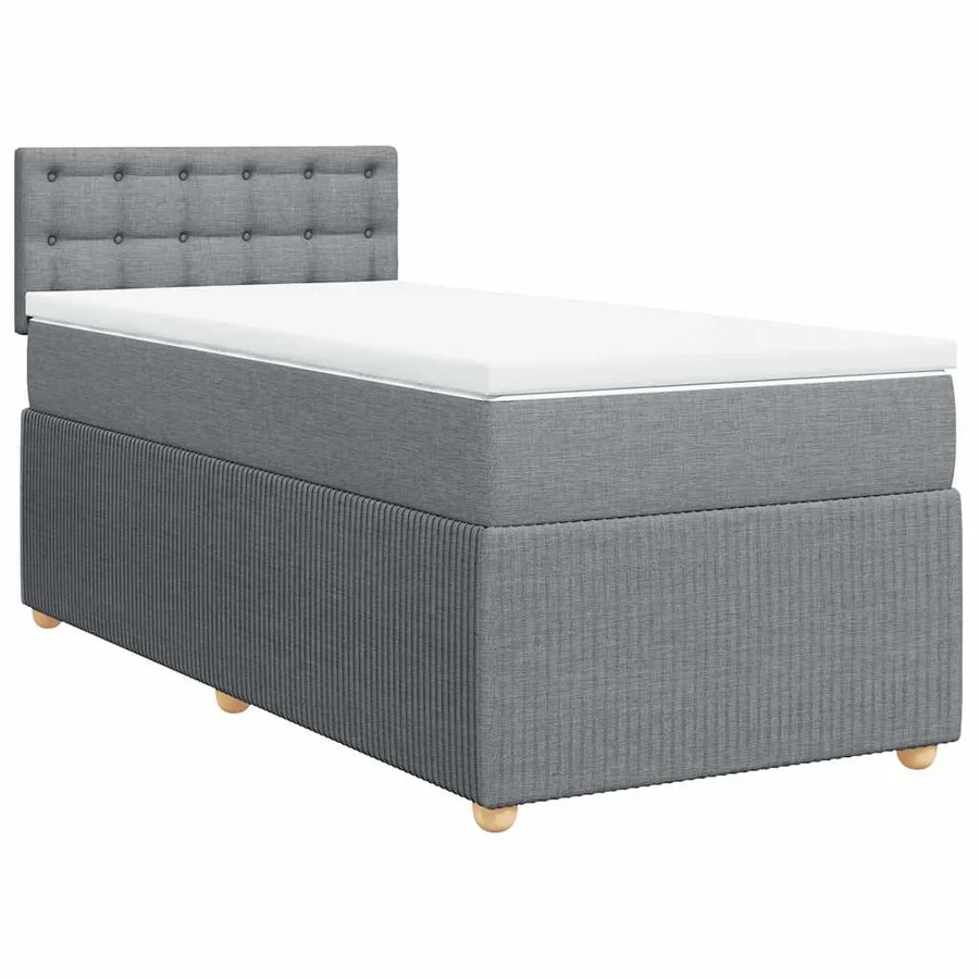Sommier à lattes de lit avec matelas gris clair 80x200 cm tissu - 3