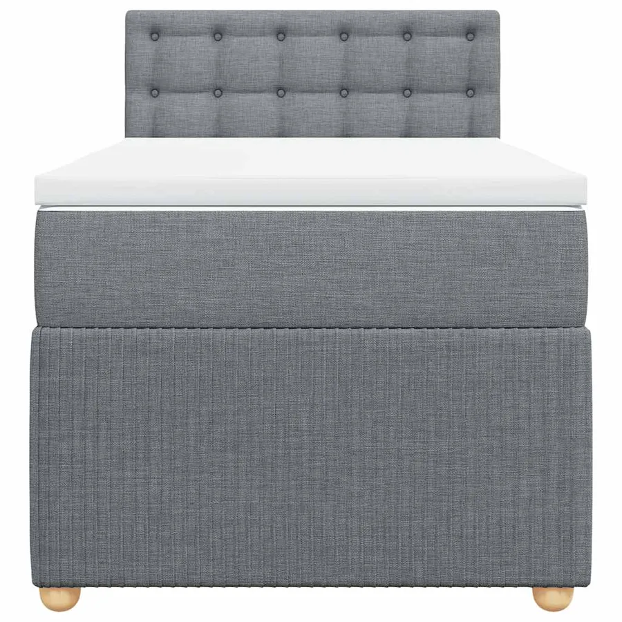 Sommier à lattes de lit avec matelas gris clair 80x200 cm tissu - 6