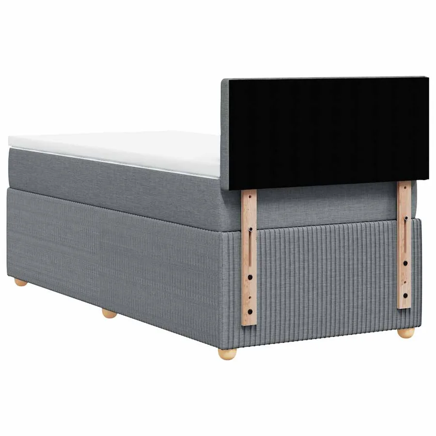 Sommier à lattes de lit avec matelas gris clair 80x200 cm tissu - 8