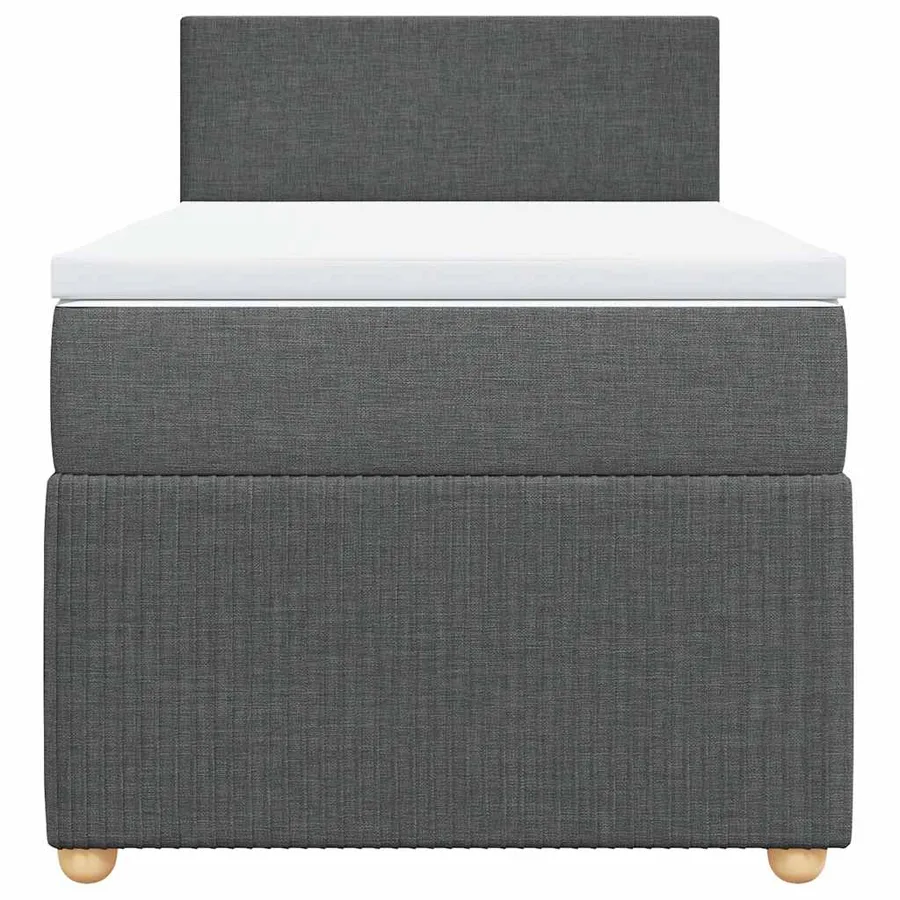 Sommier à lattes de lit avec matelas Gris foncé 80x200 cm Tissu - 4