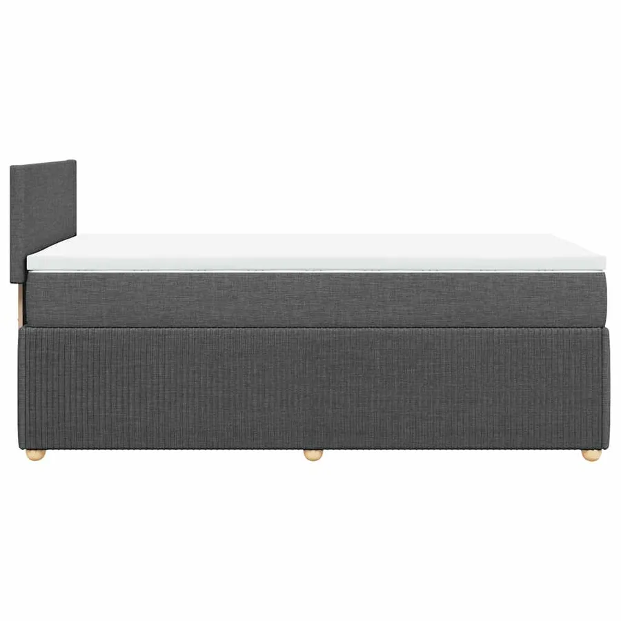 Sommier à lattes de lit avec matelas Gris foncé 80x200 cm Tissu - 5