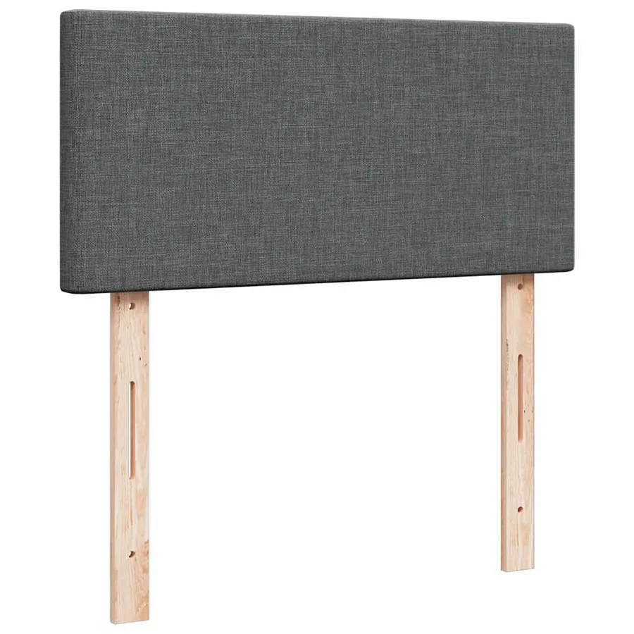 Sommier à lattes de lit avec matelas Gris foncé 80x200 cm Tissu - 7