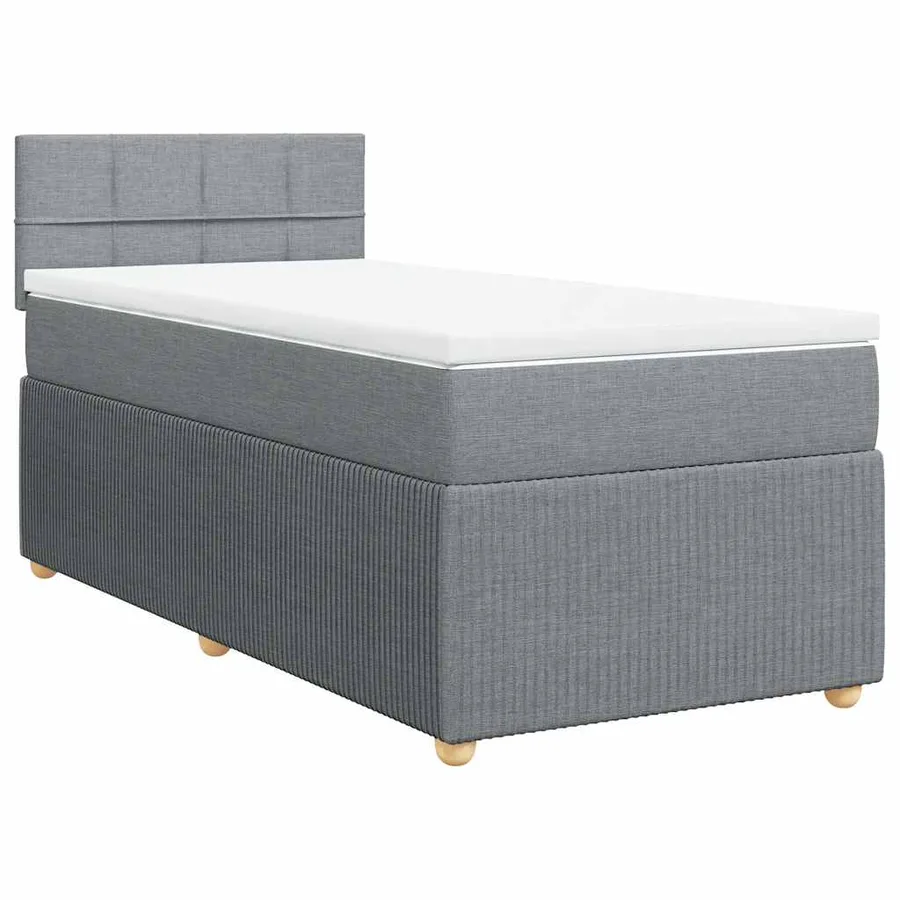 Sommier à lattes de lit avec matelas gris clair 80x200 cm tissu - 3