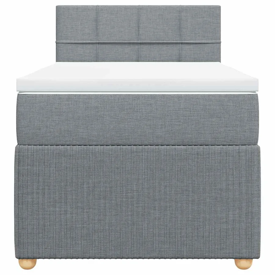 Sommier à lattes de lit avec matelas gris clair 80x200 cm tissu - 6