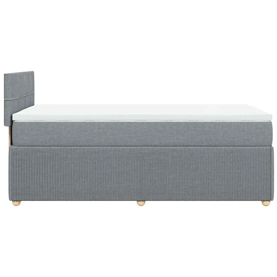 Sommier à lattes de lit avec matelas gris clair 80x200 cm tissu - 7