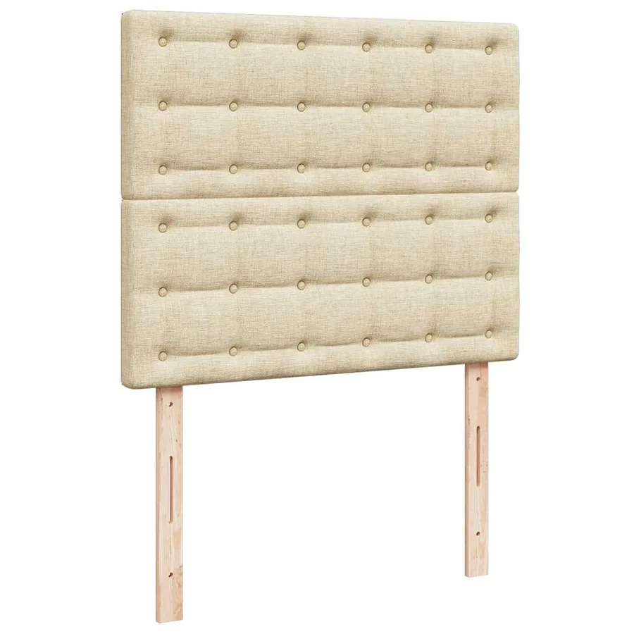 Sommier à lattes de lit avec matelas crème 120x190 cm tissu - 7