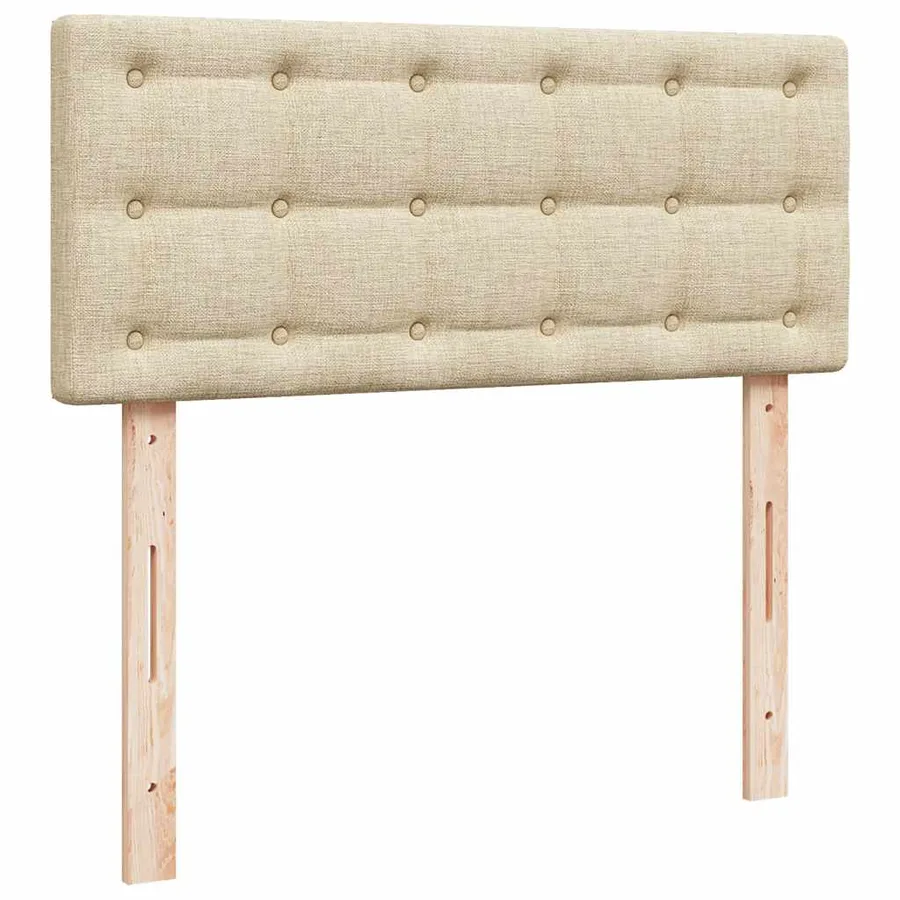 Sommier à lattes de lit avec matelas crème 120x190 cm tissu - 12