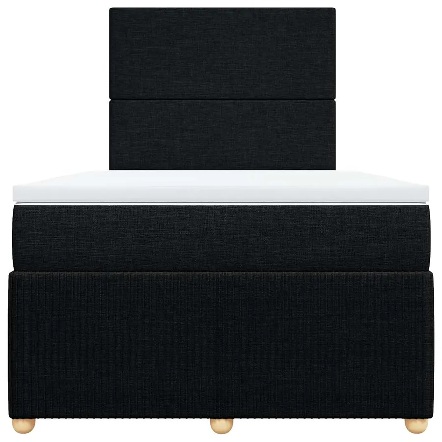 Sommier à lattes de lit avec matelas noir 120x190 cm tissu - 4