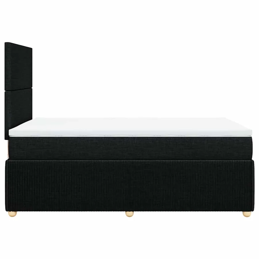 Sommier à lattes de lit avec matelas noir 120x190 cm tissu - 5