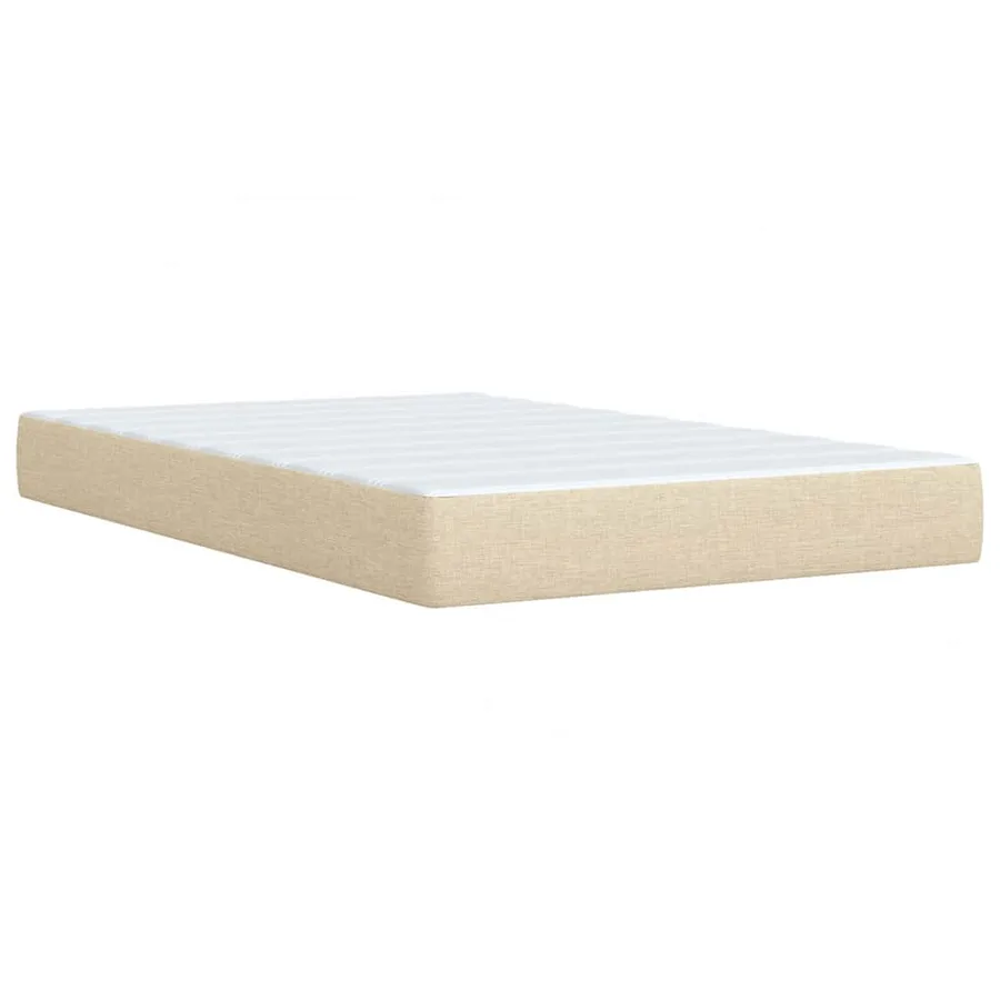 Sommier à lattes de lit avec matelas crème 120x190 cm tissu - 10