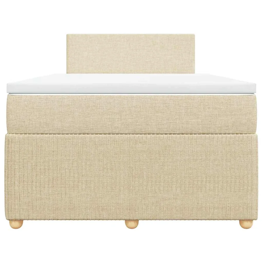 Sommier à lattes de lit avec matelas crème 120x190 cm tissu - 4