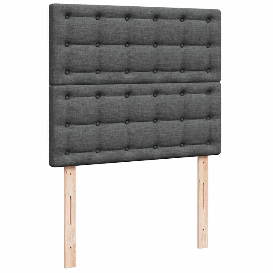 Sommier à lattes de lit avec matelas gris foncé 120x190cm tissu - 12