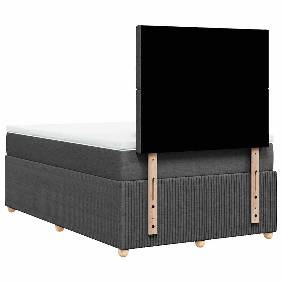 Sommier à lattes de lit avec matelas gris foncé 120x190cm tissu - 8