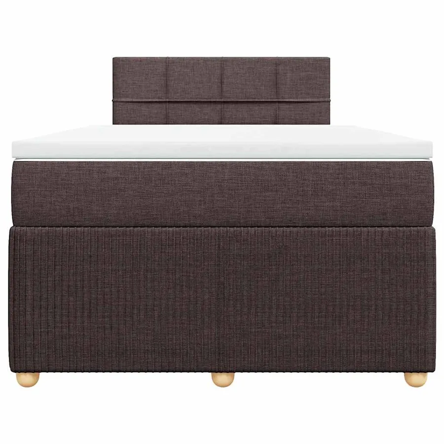 Sommier à lattes de lit et matelas marron foncé 120x190cm tissu - 4