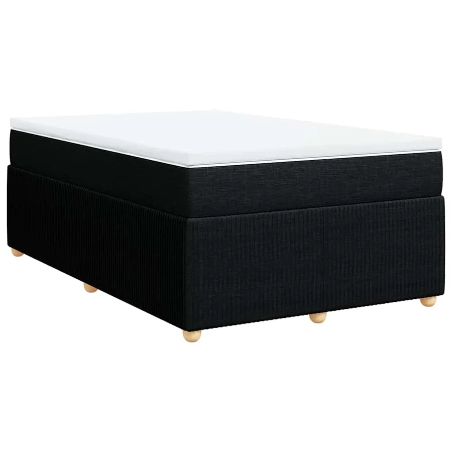 Sommier à lattes de lit avec matelas noir 120x190 cm tissu - 2