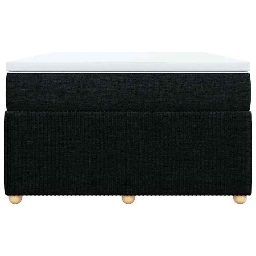 Sommier à lattes de lit avec matelas noir 120x190 cm tissu - 4